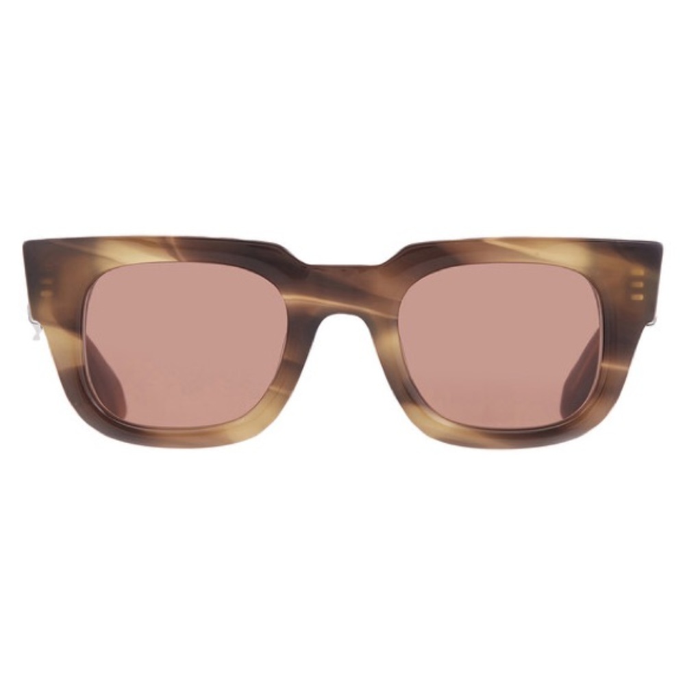 Salvatore Ferragamo Brown Tortoiseshell Sunglasses with Rose Lenses